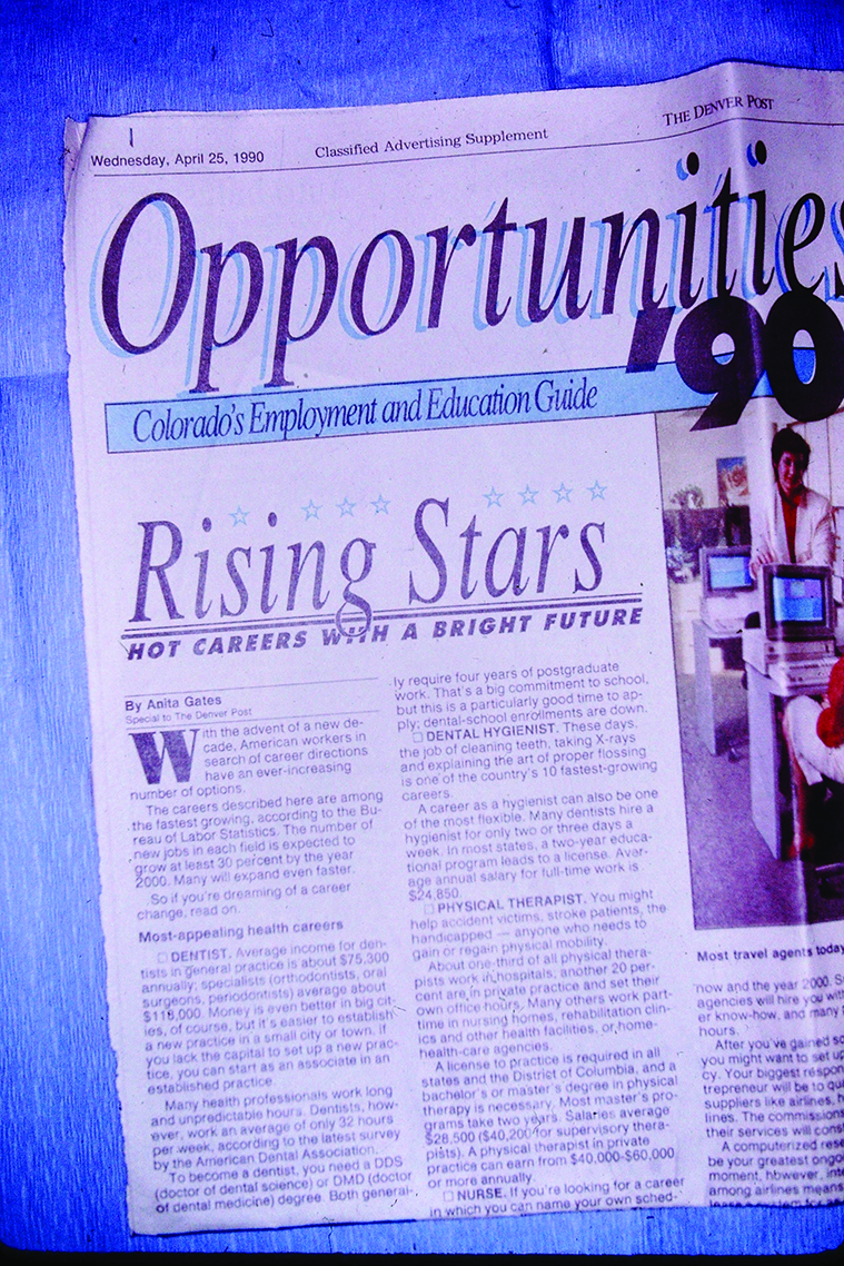 page from The Denver Post in 1990 naming dentistry a 