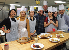 Culinary elective course student group smiling