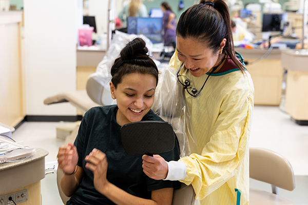 Dentist and patient